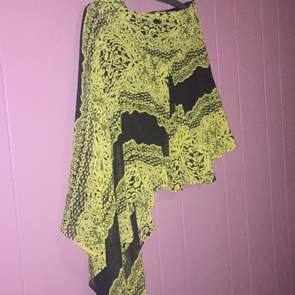 Y2k Ruffle Forever21 asymmetrical flowing Scarf Skirt size M - Picture 3 of 5